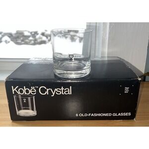 6 KOBE West Germany Lead CRYSTAL Blown Glass OLD FASHIONED‎ 12oz Whiskey glasses